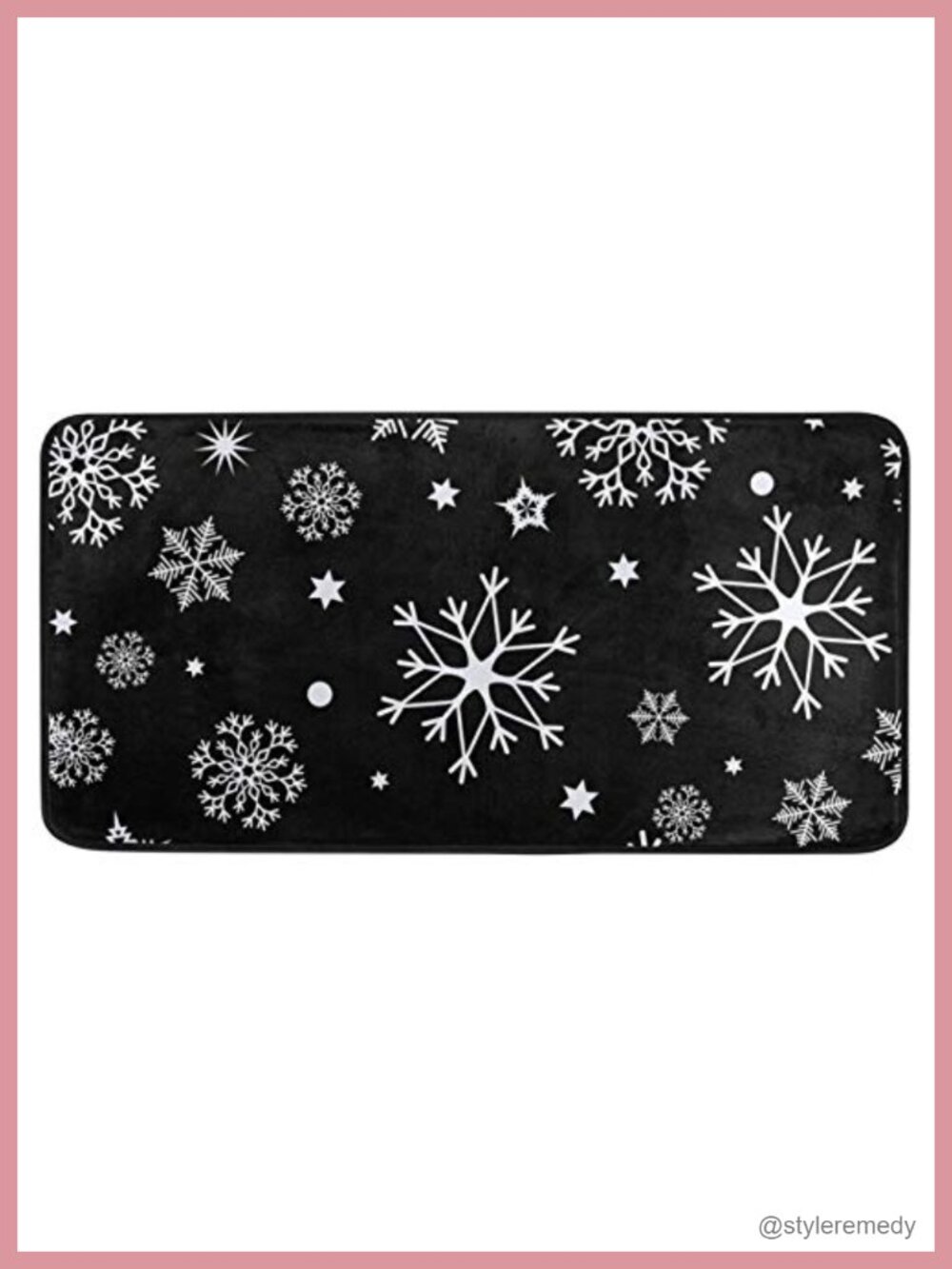 Non Slip Washable Doormat Cotton Polyester Snowflake Winter Christmas 39x20